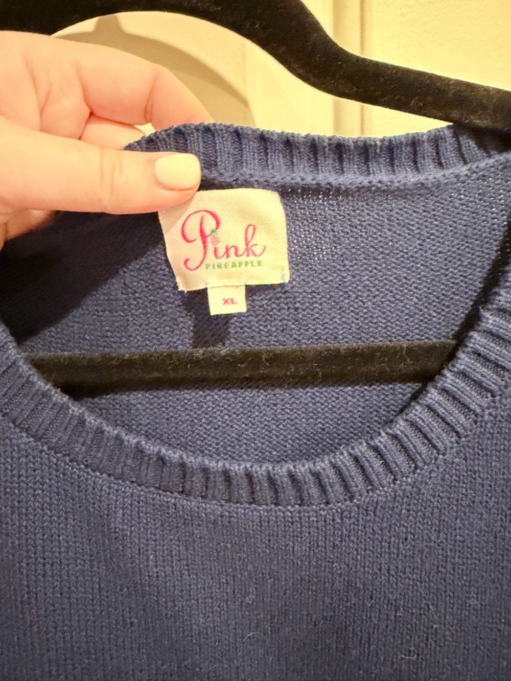 Notre Dame Women's Blue Crewneck Sweater - Picture 3 of 3